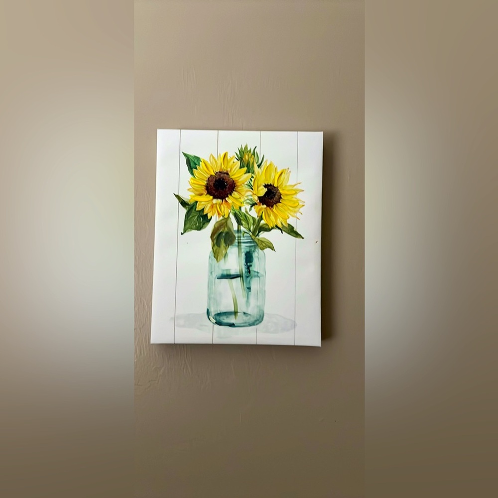 Set of 2 Sunflower Paint on Canvas Wall Decor Paintings